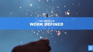 TIME AND VALUE
WORK DEFINED
 