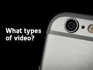 What types 
of video?
 