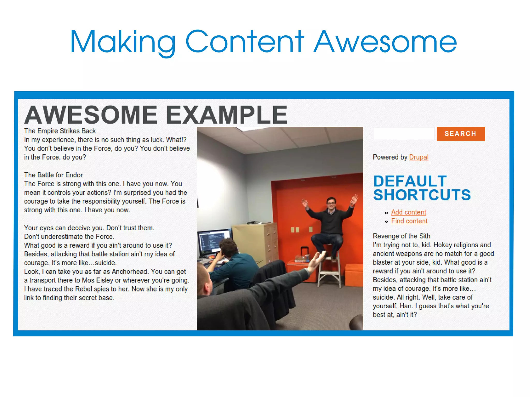 Making Content Awesome

 