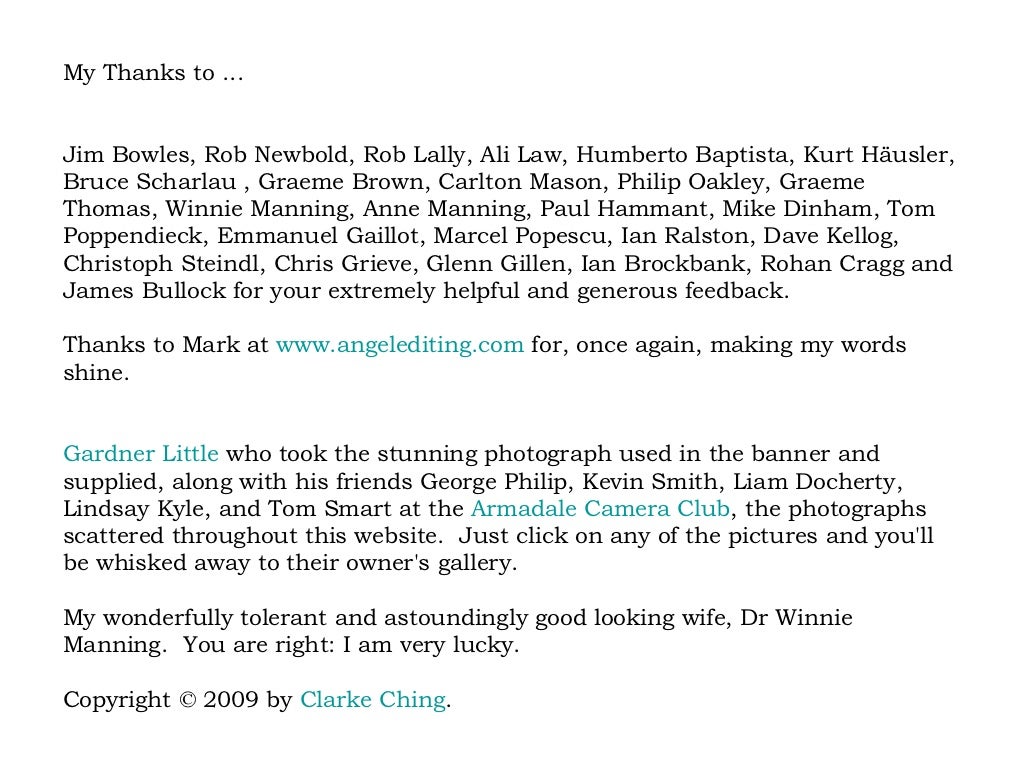 My Thanks To Jim
