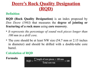 Rock Mass Classification and their Application | PPTX