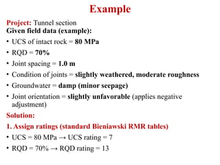 Orientation Rmr Rock Mass Classification and their Application | PPTX