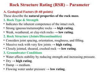 Rock Mass Classification and their Application | PPTX