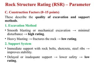 Rock Mass Classification and their Application | PPTX
