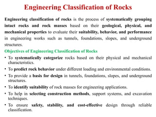 Rock Mass Classification and their Application | PPTX