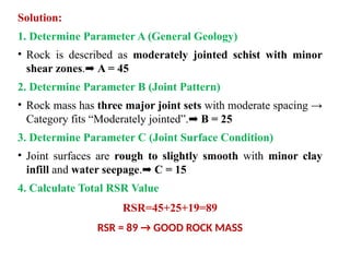 Rock Mass Classification and their Application | PPTX