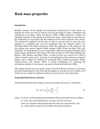 Rock mass properties | PDF