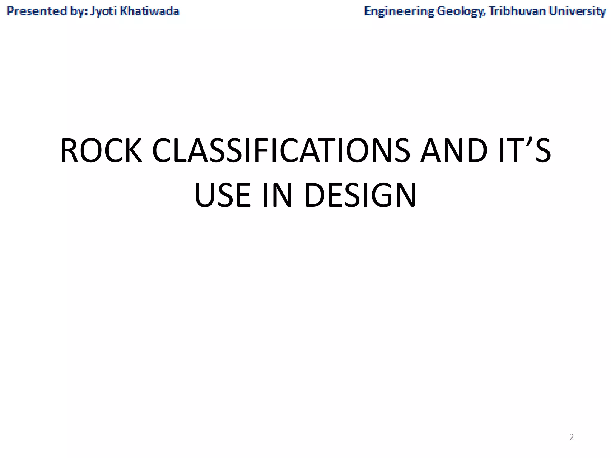 Rock mechanics for engineering geology part 1 | PPTX