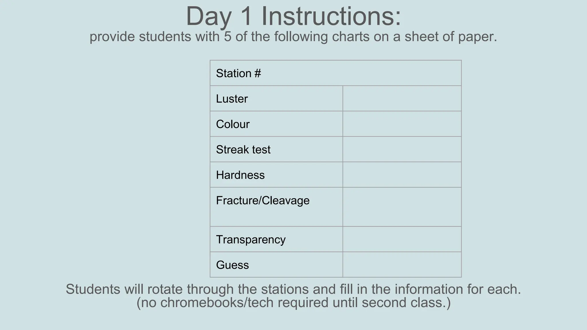 Alberta Grade 7 Mineral identification template | PPTX