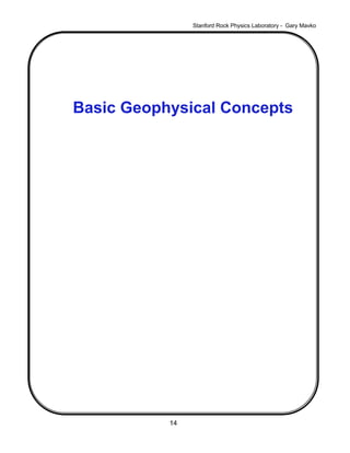 Stanford Rock Physics Laboratory - Gary Mavko
14
Basic Geophysical Concepts
 