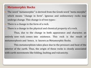 Metamorphic Characters Rocks | PPTX