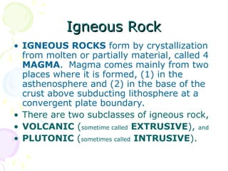 Geomorphology: formation and types of Rocks.ppt
