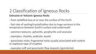 Three Categories of Rocks as well as its origin | PPTX
