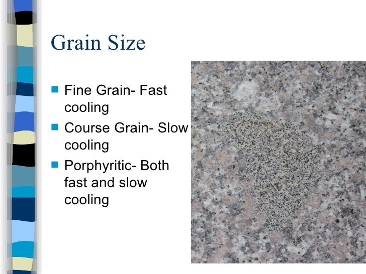 rocks and minerals lecture what is the grain size of granite