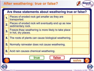 After weathering: true or false? 
29 of 42 © Boardworks Ltd 2008 
 