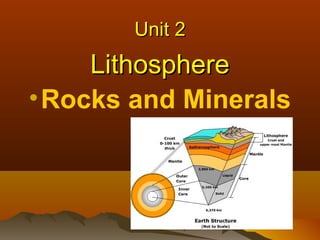 Unit 2
     Lithosphere
• Rocks and Minerals
 