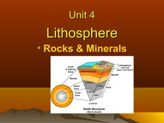 Unit 4

Lithosphere
• Rocks & Minerals

 