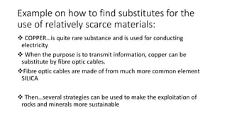 Copper Silica Rocks Rocks minerals and their exploitation (1) | PPTX