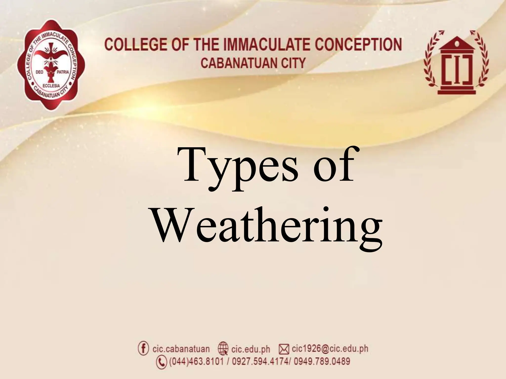 Types of
Weathering
 