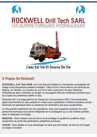 Rockwell Drill Tech - Forage Côte d'Ivoire, Forage de Puits