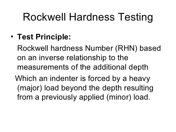 Rockwell hardnes testing