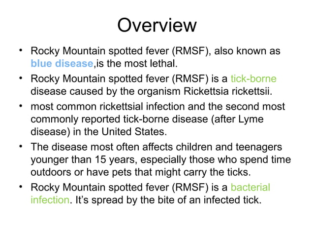 Rocky mountain spotted fever | PPT