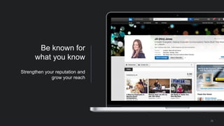 Be known for
what you know
Strengthen your reputation and
grow your reach
25
 