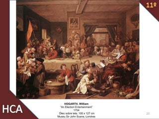 23
HOGARTH, William
“An Election Entertainment”
1754
Óleo sobre tela, 100 x 127 cm
Museu Sir John Soane, Londres
 