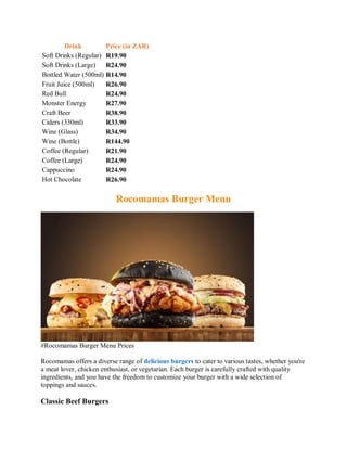 Rocco mama menu deals