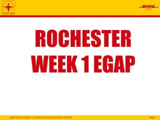 ROCHESTER WEEK 1 EGAP 