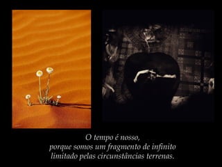 O tempo é nosso,
porque somos um fragmento de infinito
limitado pelas circunstâncias terrenas.

 