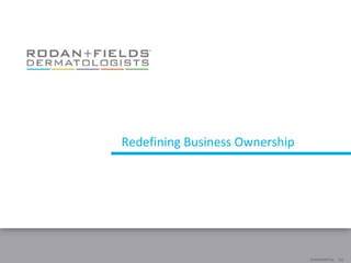 [1] CONFIDENTIAL Redefining Business Ownership Changing Skin. Changing Lives. 