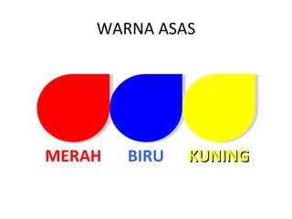 WARNA ASAS




MERAH   BIRU   KUNING
 