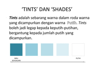 ‘TINTS’ DAN ‘SHADES’




   BIRU                            PUTIH
KEHIJAUAN
 