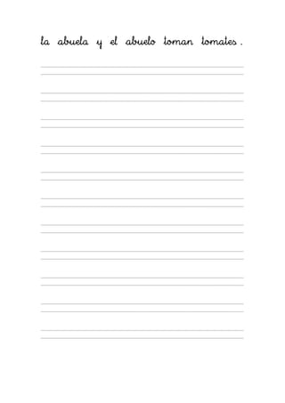 la abuela y el abuelo toman tomates .
 