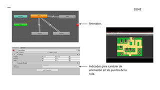 18/42
Animator.
Indicador para cambiar de
animación en los puntos de la
ruta.
 