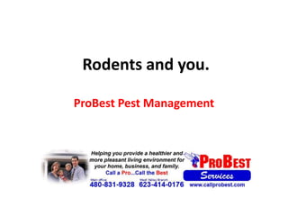 Rodents and you. ProBest Pest Management 