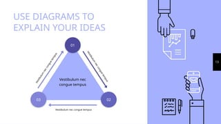 USE DIAGRAMS TO
EXPLAIN YOUR IDEAS
13
Vestibulum nec
congue tempus
Vestibulum nec congue tempus
02
V
e
s
t
i
b
u
l
u
m
n
e
c
c
o
n
g
u
e
t
e
m
p
u
s
03
01
V
e
s
t
i
b
u
l
u
m
n
e
c
c
o
n
g
u
e
t
e
m
p
u
s
 