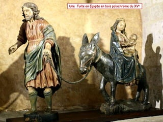 Une Fuite en Egypte en bois polychrome du XVe
 