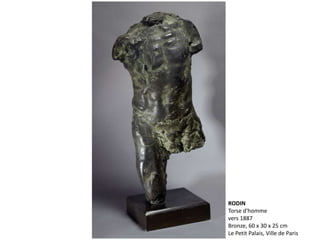 RODIN
Torse d'homme
vers 1887
Bronze, 60 x 30 x 25 cm
Le Petit Palais, Ville de Paris
 