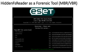 HiddenFsReader as a Forensic Tool (MBR/VBR)
 