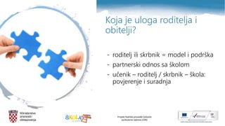 Projekt Podrška provedbi Cjelovite
kurikularne reforme (CKR)
Koja je uloga roditelja i
obitelji?
- roditelj ili skrbnik = ...