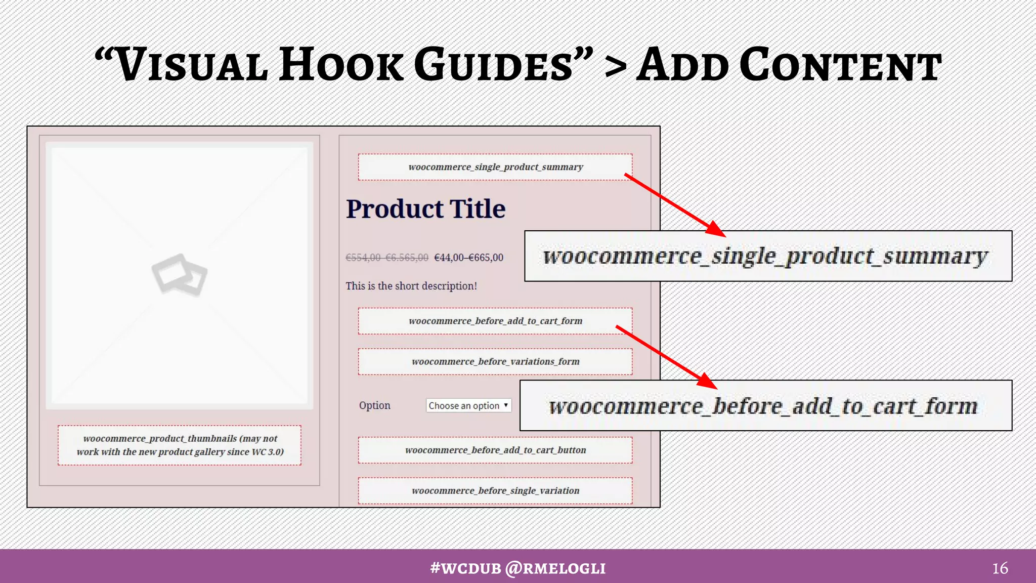 #wcdub @rmelogli
“Visual Hook Guides” > Add Content
16
 