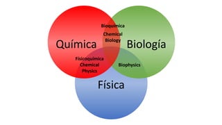 Física
BiologíaQuímica
Bioquímica
Chemical
Biology
Físicoquímica
Chemical
Physics
Biophysics
 