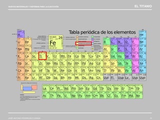 NUEVOS MATERIALES Y SISTEMAS PARA LA EJECUCIÓN EL TITANIO
JOSÉ ANTONIO RODRÍGUEZ LOSADA 12
 