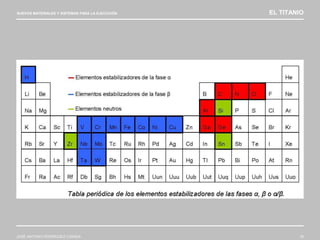 NUEVOS MATERIALES Y SISTEMAS PARA LA EJECUCIÓN EL TITANIO
JOSÉ ANTONIO RODRÍGUEZ LOSADA 18
 