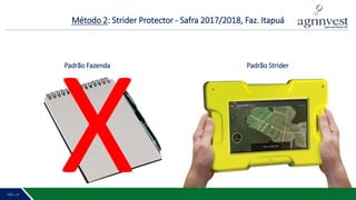 PÁG. 2 15PÁG. 14
Padrão Fazenda Padrão Strider
Método 2: Strider Protector - Safra 2017/2018, Faz. Itapuá
 