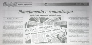 Artigo para o Jornal Bafafa em Dezembro de 2003