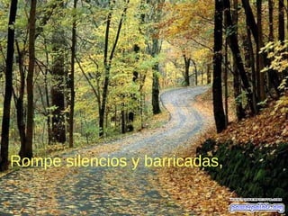 Rompe silencios y barricadas,
 