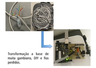 Transformação a base de
muita gambiarra, DIY e fios
perdidos.
 